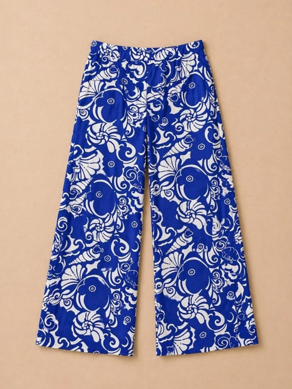 Lilly Pulitzer Blue and White Floral Swim Sarong Pants